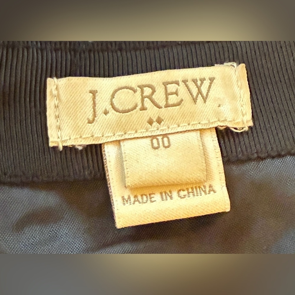 J. Crew Jacquard Zebra Mini Skirt Black Silver Metallic Pattern Size 00 - Picture 2 of 16